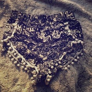 Soft shorts with pom pom detail